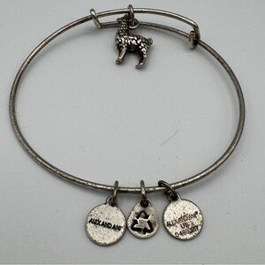 Alex and Ani Llama Charm Bangle • Rafaelian Silver • 7.5” Adjustable